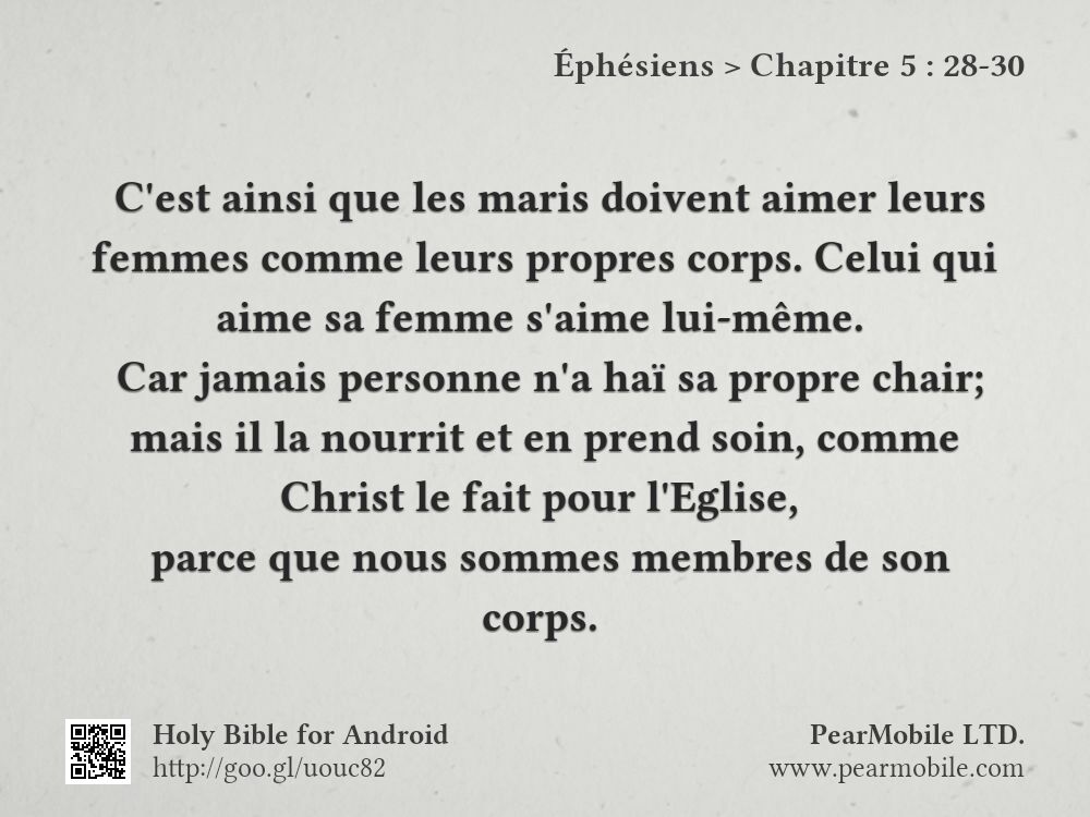 Éphésiens, Chapitre 5:28-30